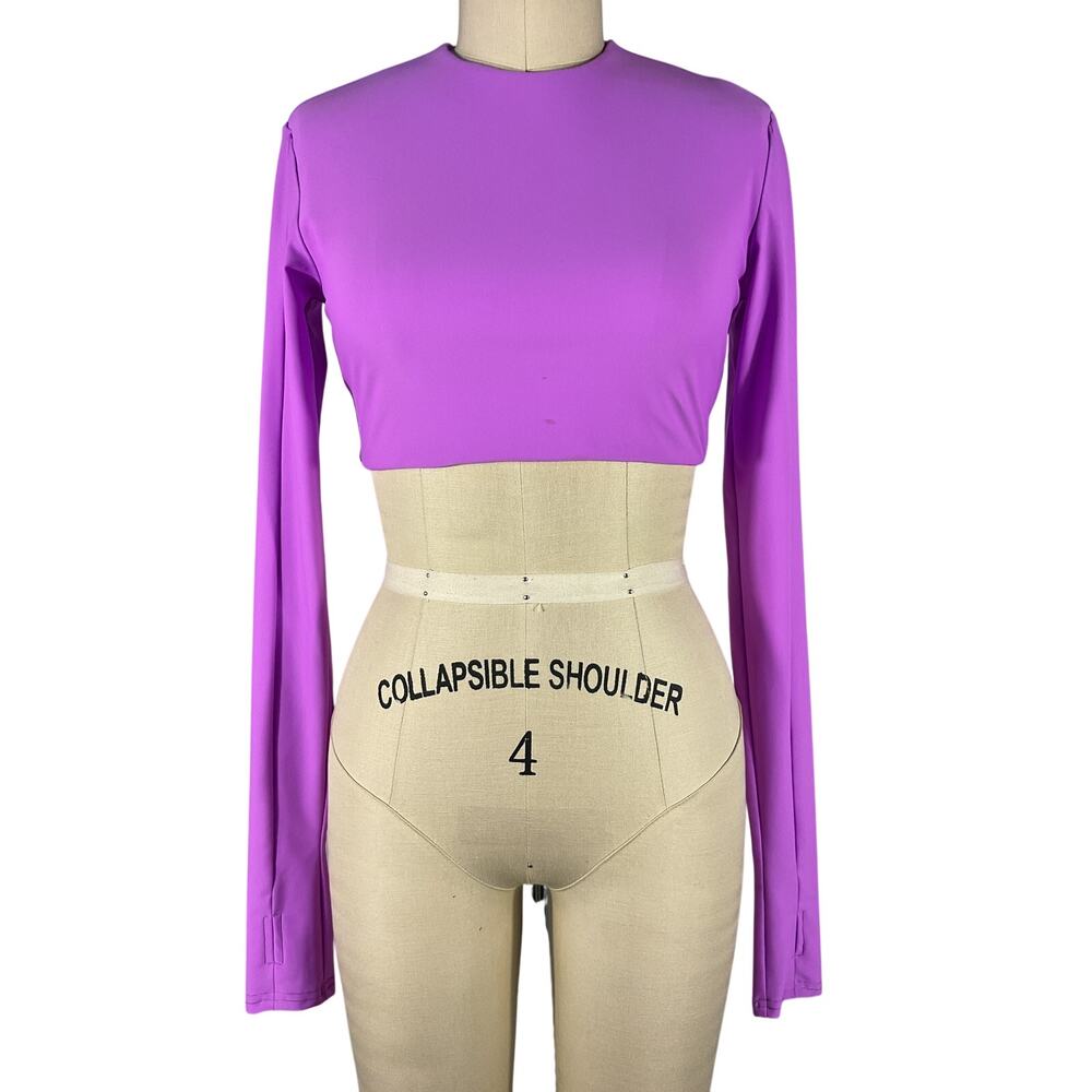 Alex Perry Sleek Purple Deren Crop Top Size US 4/ UK 8 - Picture 2 of 8